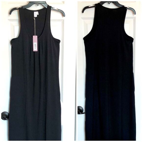 BARE NECESSITIES - NWT - L Sz XS Relax, Recharge Long Chemise Lounge Dress/BLACK - Picture 2 of 13